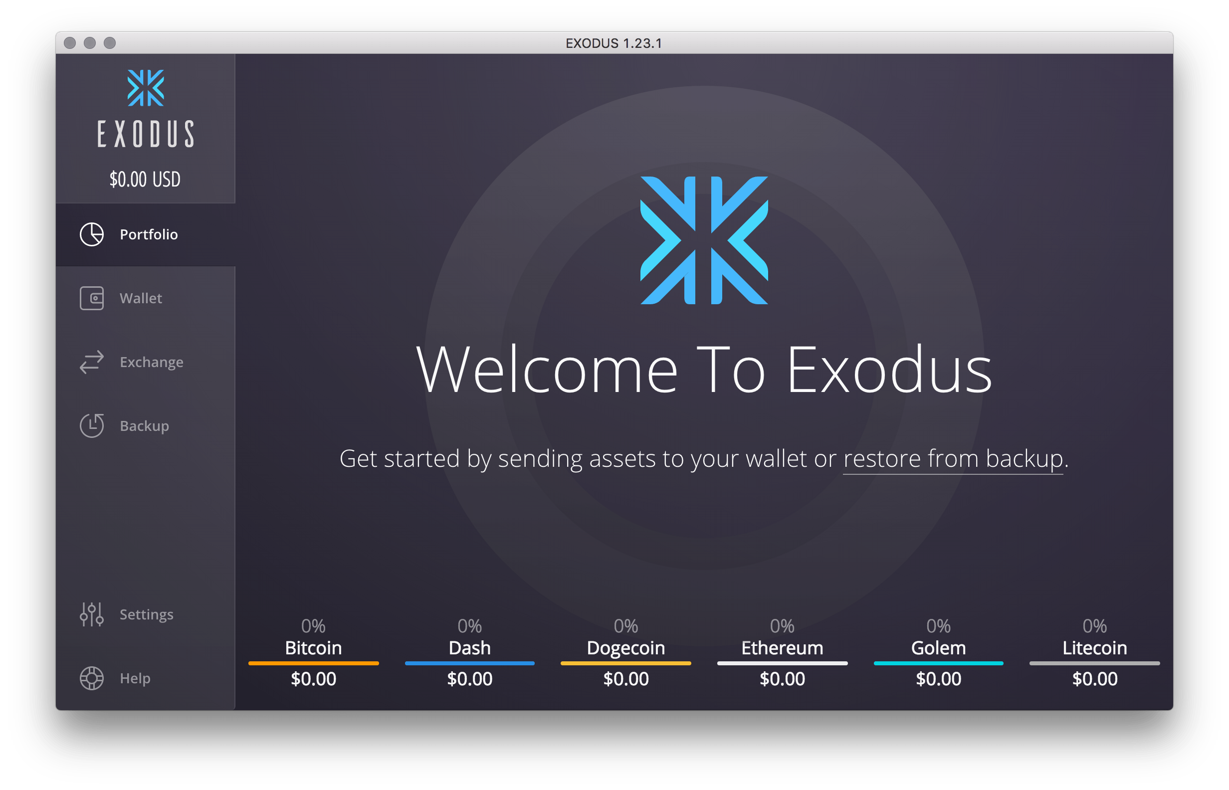 Exodus Software Crypto Wallet